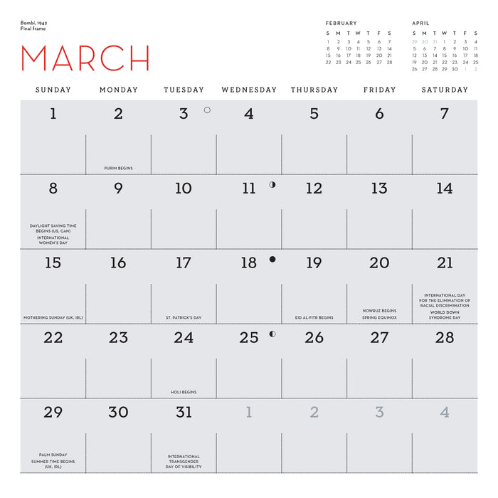 Disney Animation 2026 Square Wall Calendar