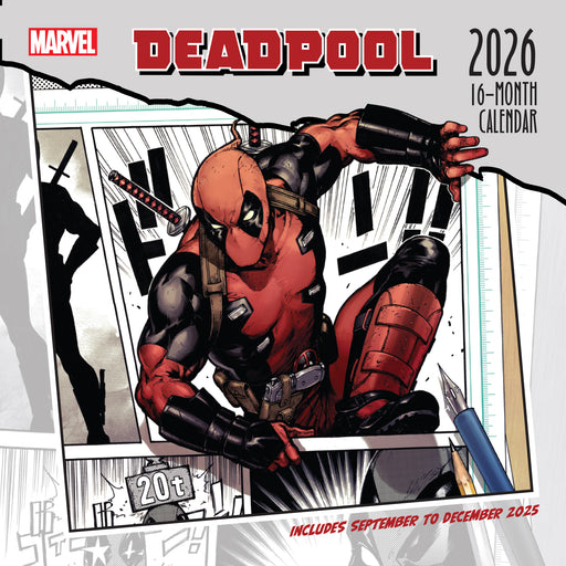 Deadpool Marvel Comic Art 2026 Square Wall Calendar