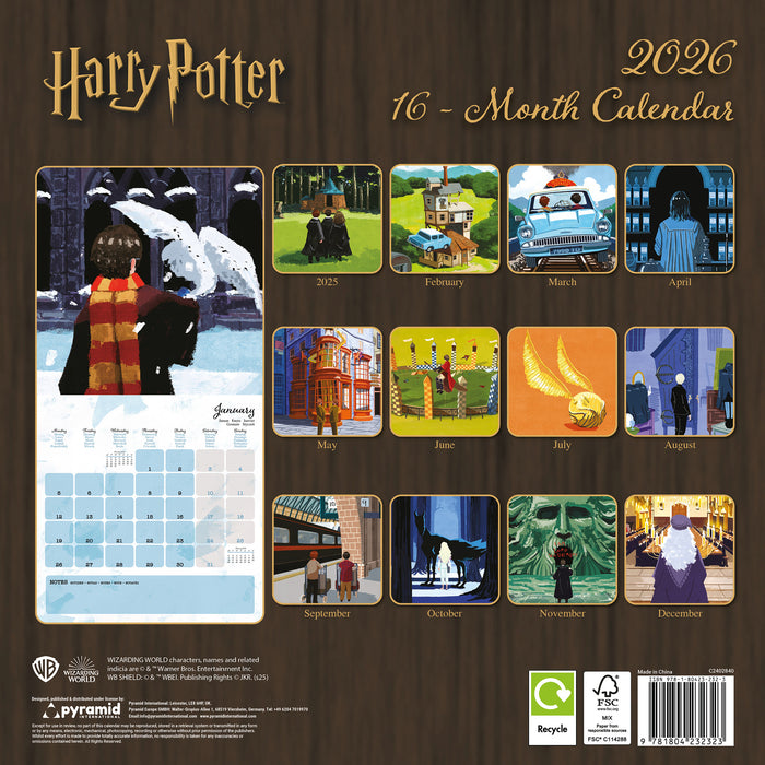 Harry Potter 2026 Square Wall Calendar
