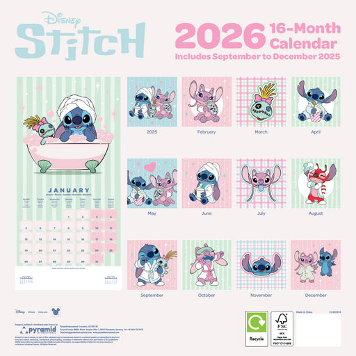 Lilo and Stitch 2026 Square Wall Calendar