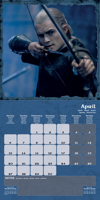 Lord Of The Rings 2026 Square Wall Calendar