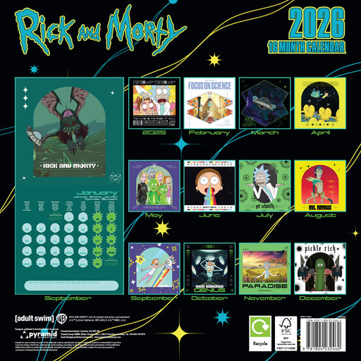 Rick And Morty 2026 Square Wall Calendar
