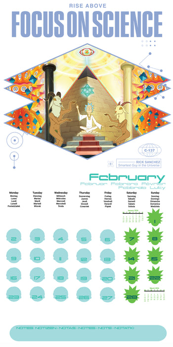 Rick And Morty 2026 Square Wall Calendar