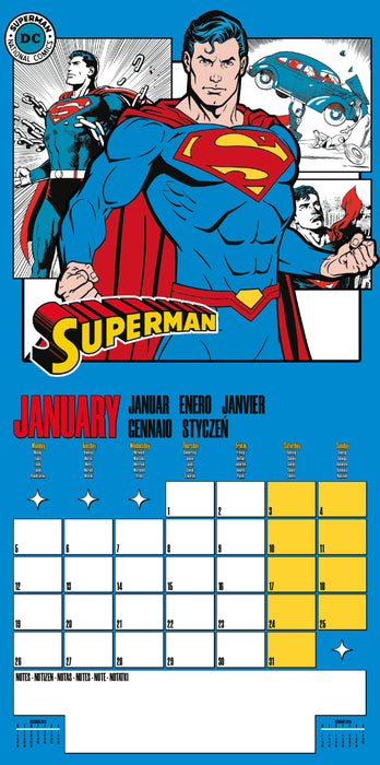 Superman 2026 Square Wall Calendar