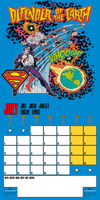 Superman 2026 Square Wall Calendar