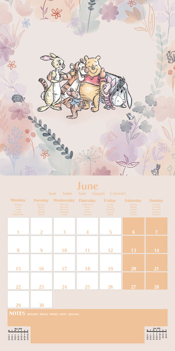 Winnie The Pooh Family 2026 Square Wall Calendar
