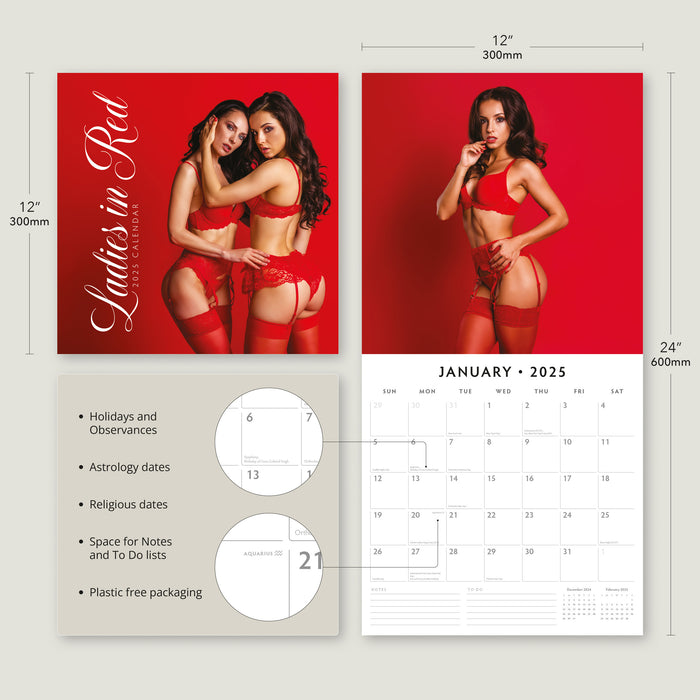 2025 Ladies in Red Wall Calendar