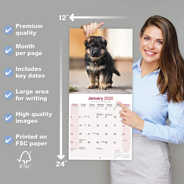 2025 German Shepherd Wall Calendar