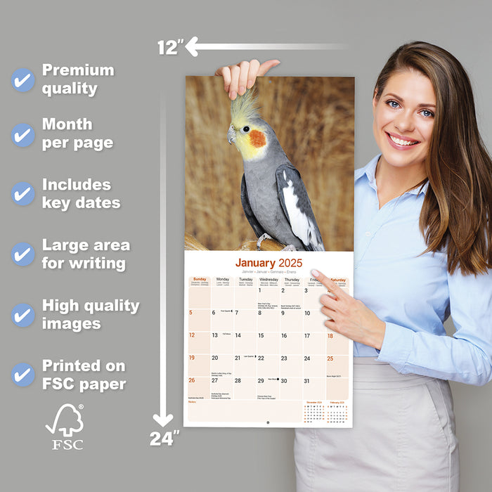 2025 Cockatiels Wall Calendar (Online Exclusive)