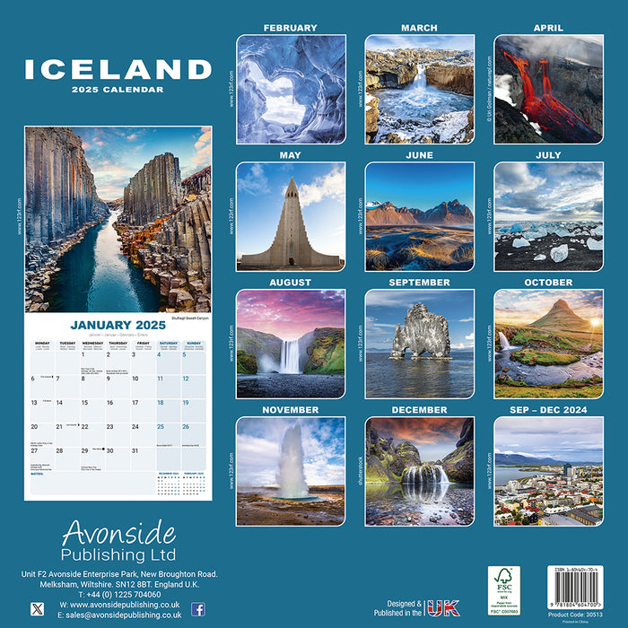 2025 Iceland Wall Calendar (Online Exclusive)