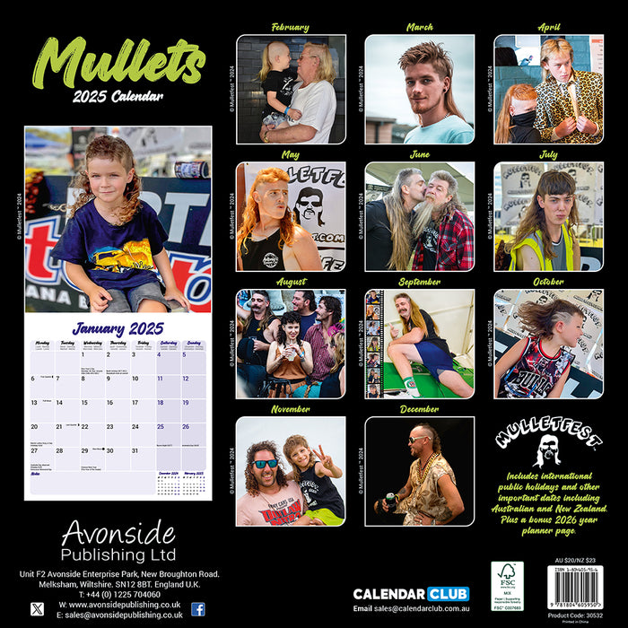 2025 Mullets Wall Calendar