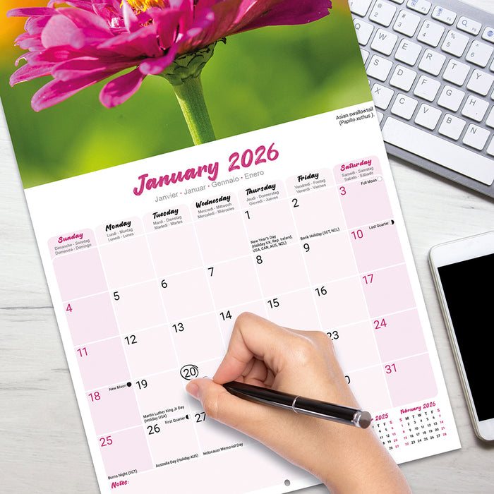 Butterflies 2026 Square Wall Calendar