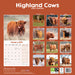 Highland Cows 2026 Square Wall Calendar