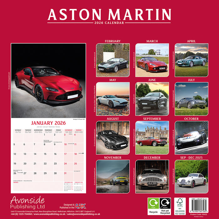 Aston Martin 2026 Square Wall Calendar