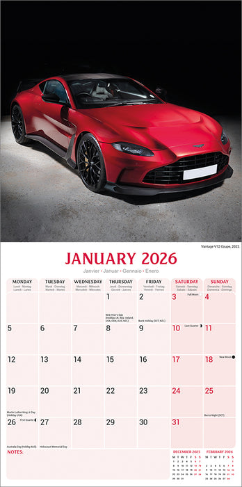 Aston Martin 2026 Square Wall Calendar