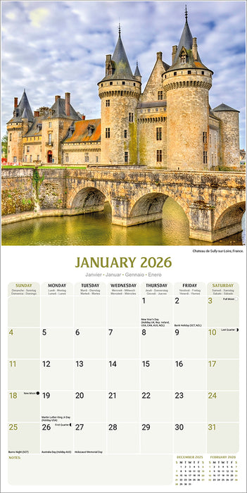 Castles 2026 Square Wall Calendar