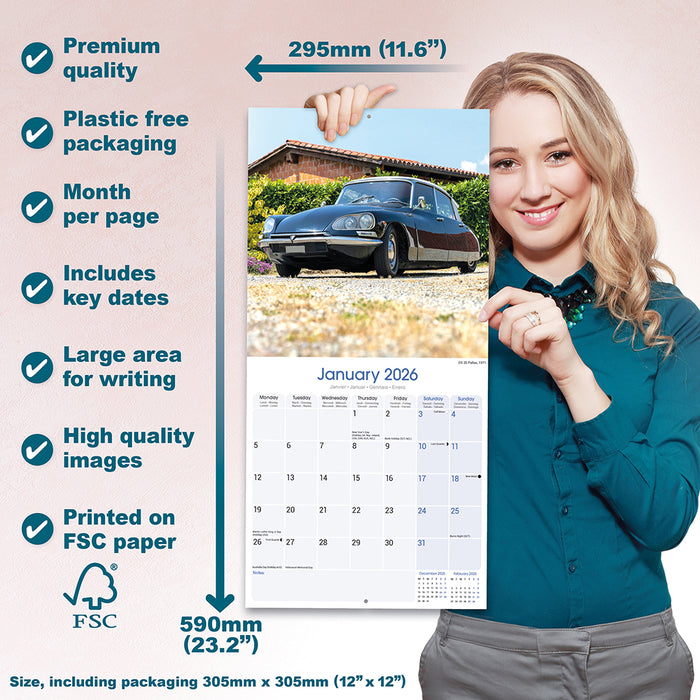 Citroen Classic Cars 2026 Square Wall Calendar (Online Exclusive)