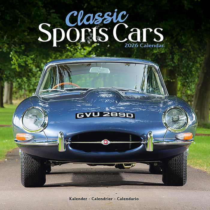 Classic Sports Cars 2026 Square Wall Calendar
