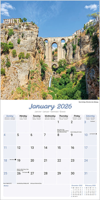 Spain 2026 Square Wall Calendar