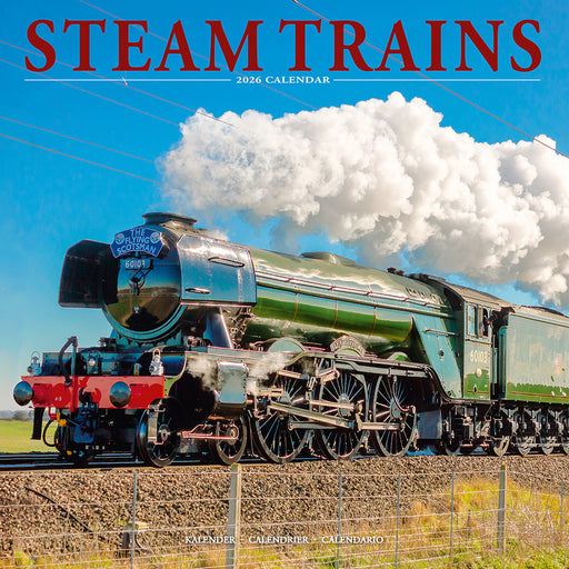 Steam Trains 2026 Square Wall Calendar