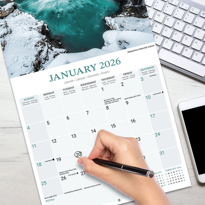Waterfalls 2026 Square Wall Calendar (Online Exclusive)