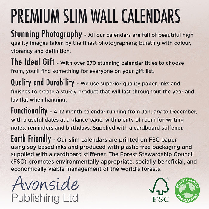 Chickens 2026 Slimline Wall Calendar