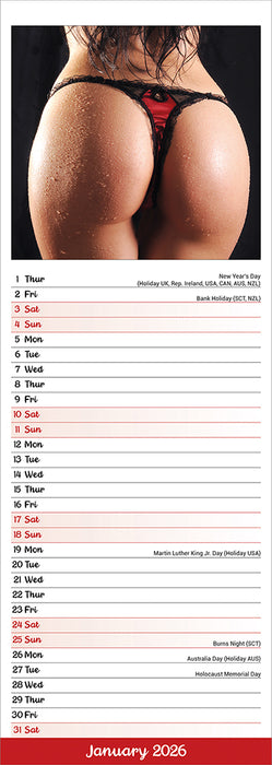 Cheeky Bums 2026 Slimline Wall Calendar