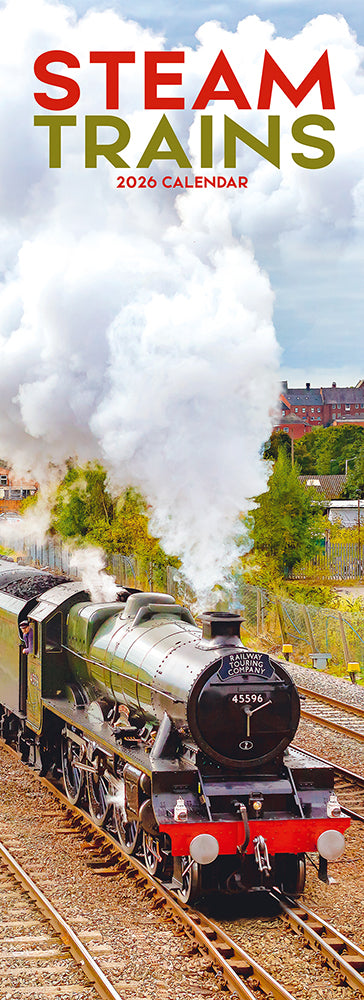 Steam Trains 2026 Slimline Wall Calendar