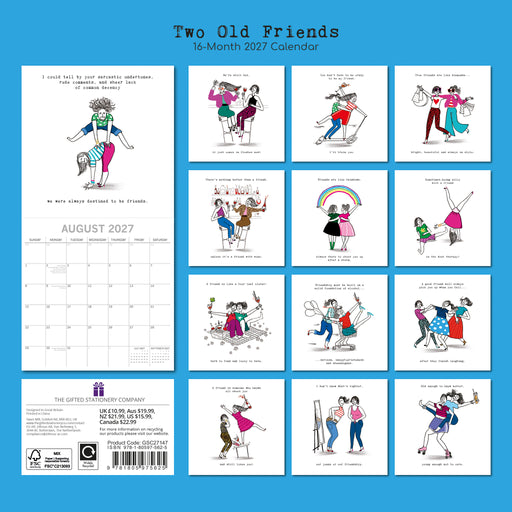 Two Old Friends 2027 Square Wall Calendar