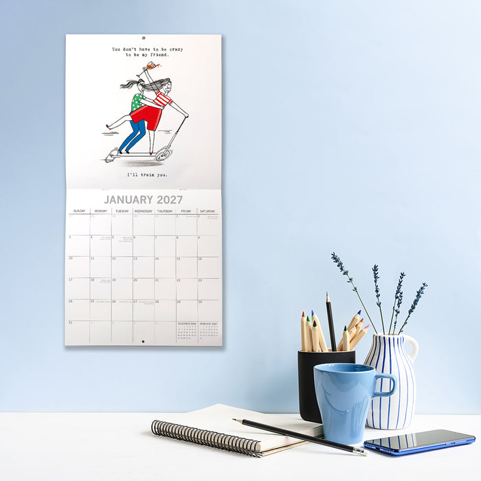 Two Old Friends 2027 Square Wall Calendar