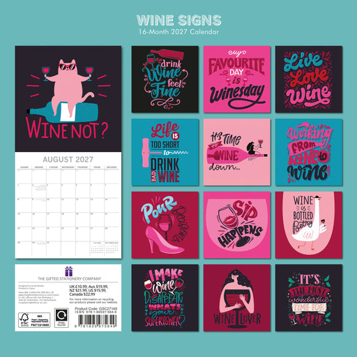 Wine Signs 2027 Square Wall Calendar (Online Exclusive)