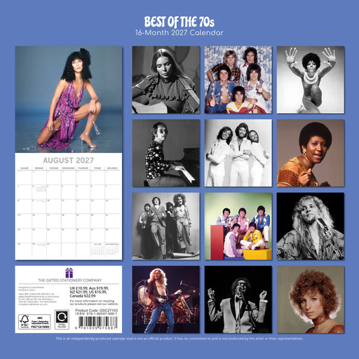 Best of the 70's 2027 Square Wall Calendar
