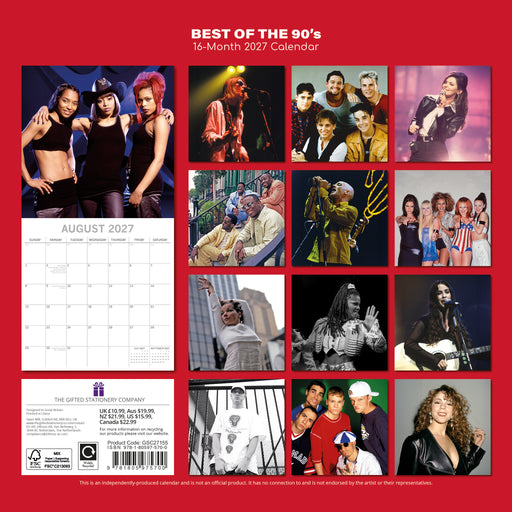 Best of the 90's 2027 Square Wall Calendar