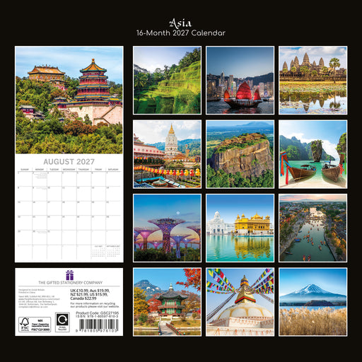 Asia 2027 Square Wall Calendar