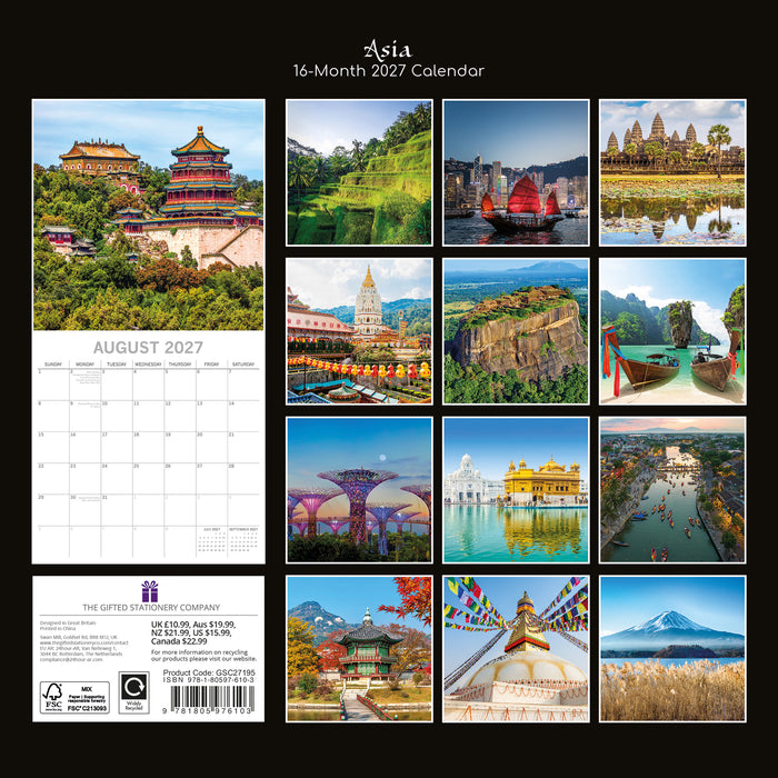 Asia 2027 Square Wall Calendar