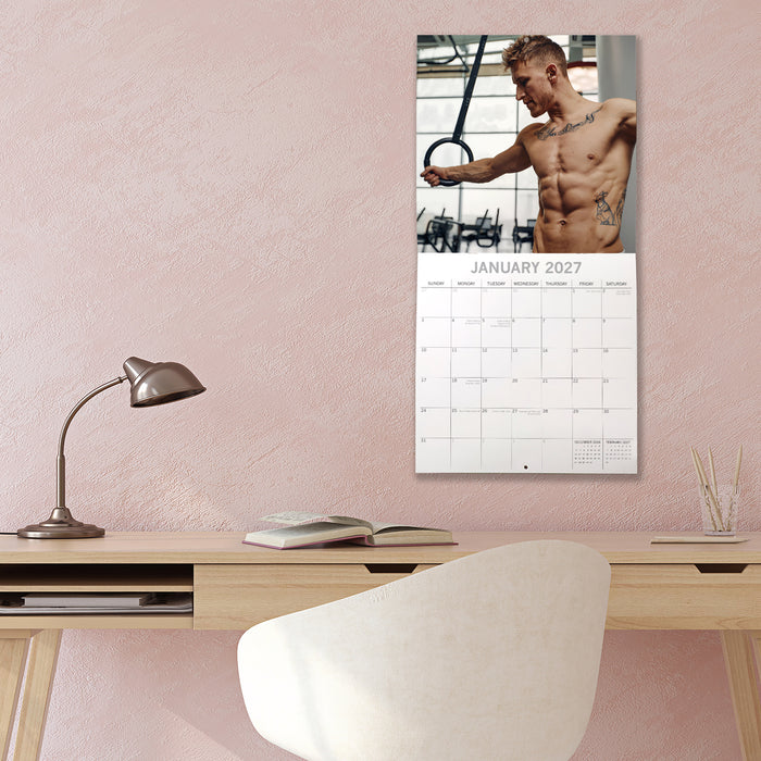 Hot Shirtless Men 2027 Square Wall Calendar