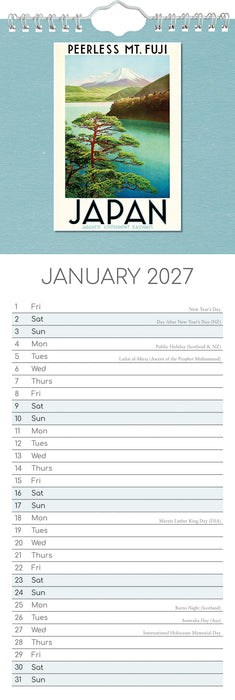 Vintage Travel Posters 2027 Slimline Wall Calendar