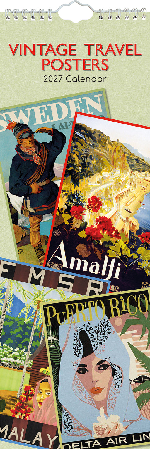 Vintage Travel Posters 2027 Slimline Wall Calendar