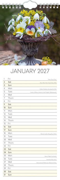 Floral Collection 2027 Slimline Wall Calendar