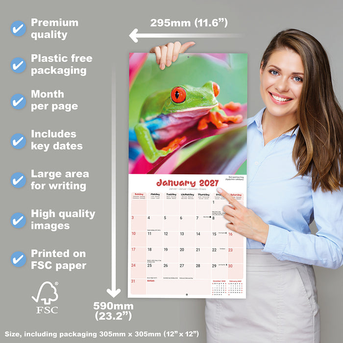 Frogs 2027 Square Wall Calendar