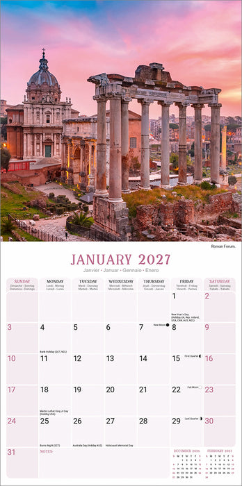 Rome 2027 Square Wall Calendar