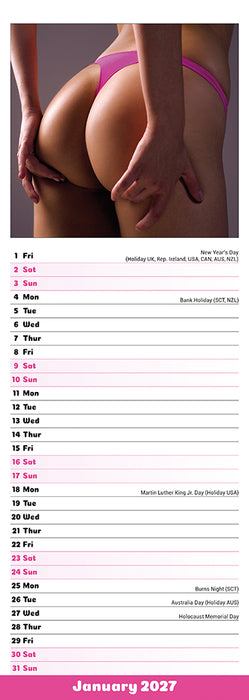 Cheeky Bums 2027 Slimline Wall Calendar