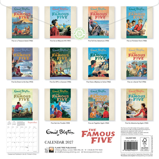 The Famous Five by E Blyton 2027 Square Wall Calendar