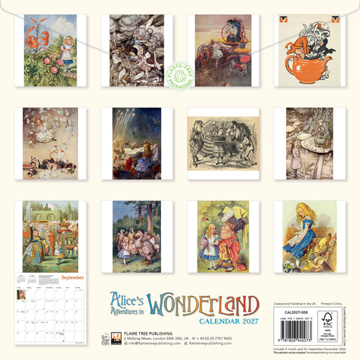 Alice's Adventures in Wonderland 2027 Square Wall Calendar