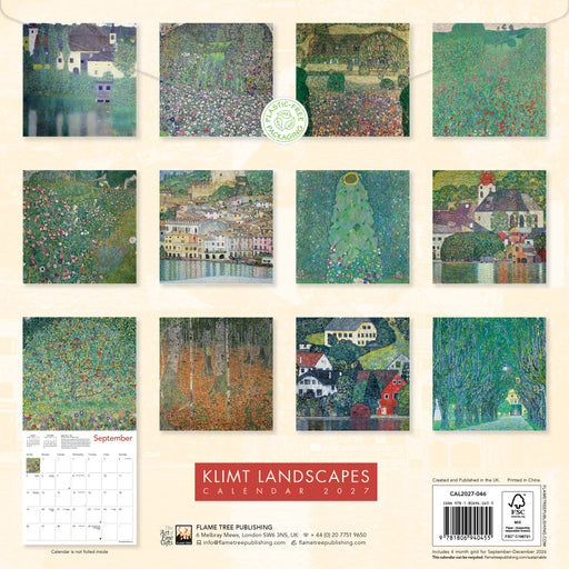 Klimt Landscapes 2027 Square Wall Calendar