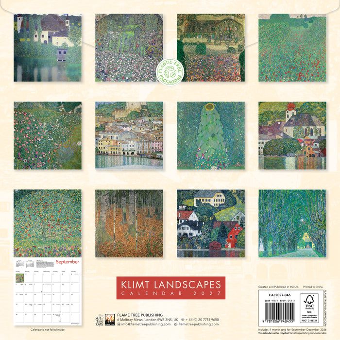 Klimt Landscapes 2027 Square Wall Calendar