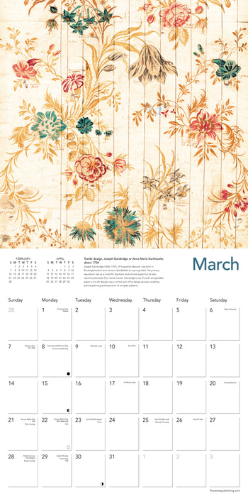 Spitalfields Silks 2027 Square Wall Calendar