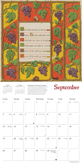 Songs of Shakespeare 2027 Square Wall Calendar