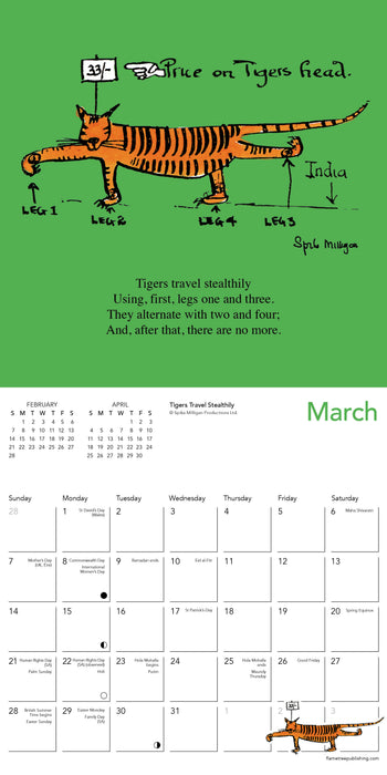 Spike Milligan 2027 Mini Wall Calendar