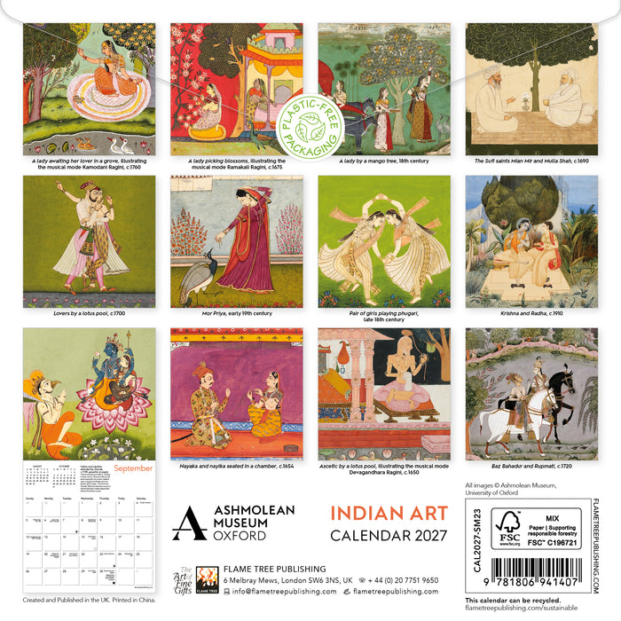 Indian Art Asmolean Museum 2027 Mini Wall Calendar